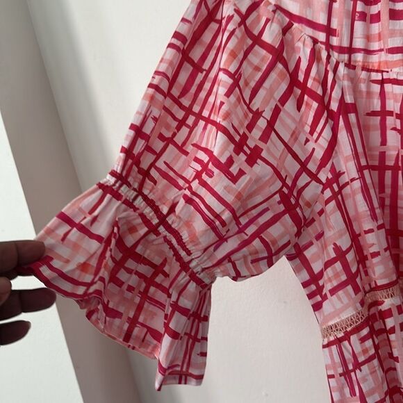 MERLETTE Women's Paradis Printed Dress, Berry Crosshatch Print S - Picture 4 of 10